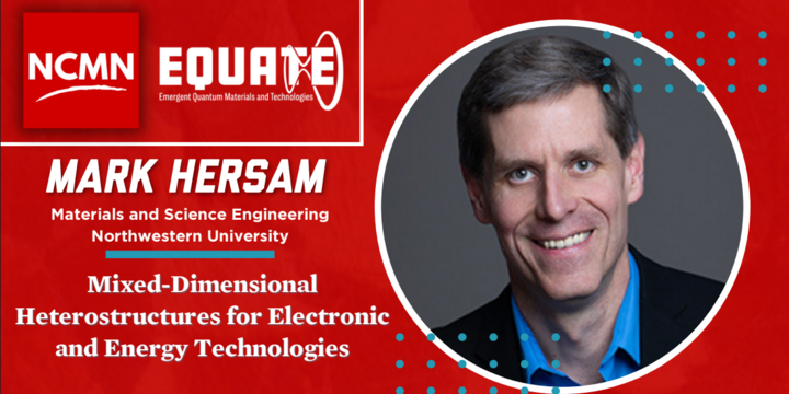NCNM and EQUATE logos, red background, title card with blurred face, and presentation details.